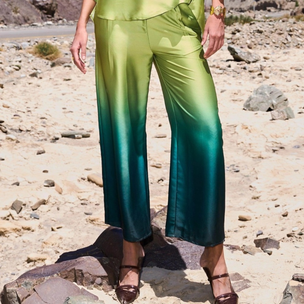 Elegant Ombre Green Pants